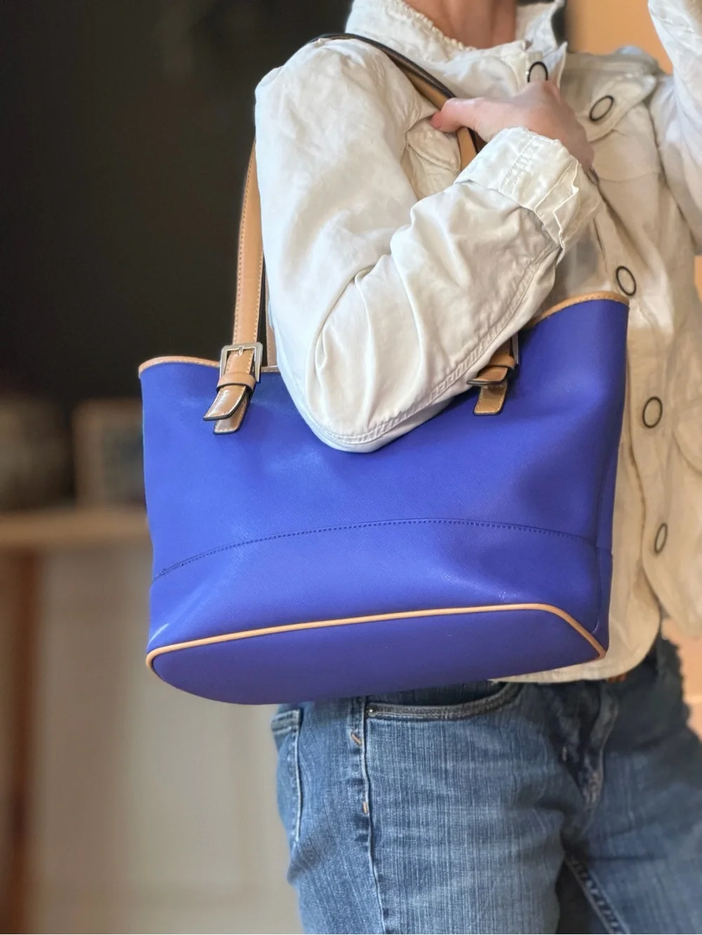 Gianni Bernini 2010’s Dopamine Dressing Royal Blue Tote Bag (EUC)